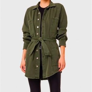 Hudson Oversized Shirt dress. Rifle Green. Size small